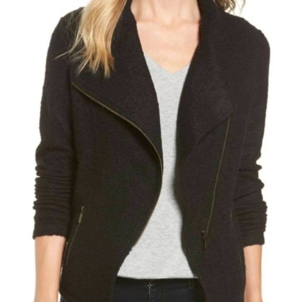 Halogen knit moto jacket, size XL